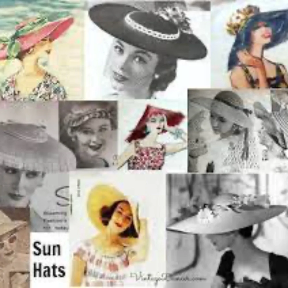 DASHING 1950s' GREEN STRAW WIDE BRIM HAT + BLACK FABRIC/VELOUR FLOWERS & BAND - Picture 14 of 14